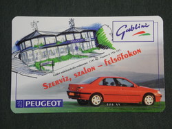 Card calendar, Gablini Peugeot dealership, service, Budapest, 1997, (2)