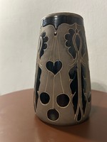 Sándor Steinbach, field tour, marked art nouveau ceramic vase