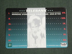 Kártyanaptár, OTP takarékpénztár Bank, Telebank,1997,   (2)