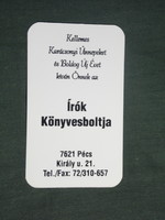 Kártyanaptár, Írók könyvesboltja, Pécs, ünnepi,1998,   (2)