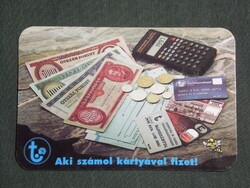 Kártyanaptár, Szigetvár Takarékszövetkezet, papírpénz,bankkártya,1997,   (2)