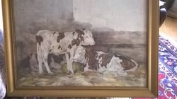 Edvi Illés Aladár  Rézkarc akvarell technikával