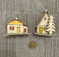 Régi retro , papírmasé  Karácsonyfadísz házak
