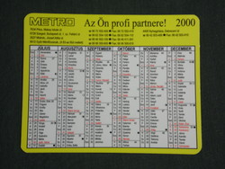 Card calendar, metro stores, name day, 2000, (2)