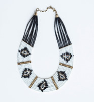 Glass beaded necklace / necklace - bohemian ethno boho folk art
