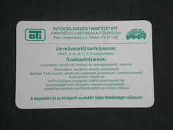 Kártyanaptár, ATI autóközlekedési tanintézet, autós iskola, Pécs,1999,   (2)
