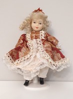 Small lovely porcelain doll fully dressed 16 cm
