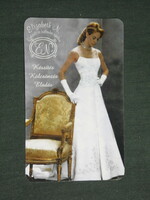 Kártyanaptár,Elizabeth N ,esküvői ruha szalon,Pécs, női ruha modell, 2003,   (2)