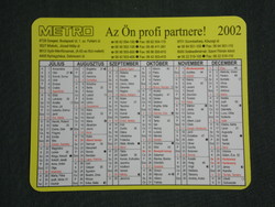 Card calendar, metro stores, name day, 2002, (2)