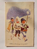 Régi karácsonyi képeslap 1959 levelezőlap betlehemesek
