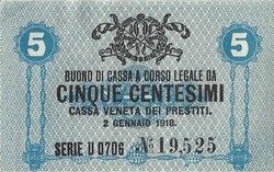 5 centesimi 1918 Olaszország Velence 2. hajtatlan.