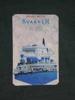 Kártyanaptár, Horvátország, Croatia Opatija, Kvarner Hotel, tengerpart részlet,1998,   (2)