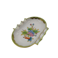 Herend viktória patterned ashtray with wavy sides m01485