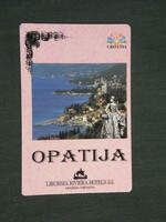 Kártyanaptár, Horvátország, Croatia Opatija, Riviéra Hotel, tengerpart részlet,1997,   (2)