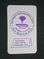 Kártyanaptár, Stempel bélyegzőkészítés, Pécs, grafikai,1998,   (2)