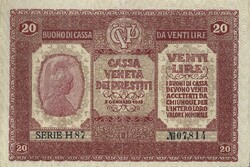 20 Lire lira 1918 Italy Venice 2.