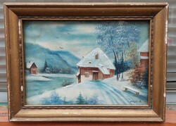 Mayer B. festmény, téli táj