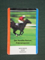 Kártyanaptár, Németország, Raiffeisen Bank, lóverseny ,1976,   (3)