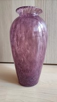 Karcagi fátyolüveg váza lila színben