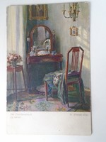 D199456 old postcard - 1910's wiener kunst - r. Konopa der toilettenspiegel