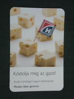 Kártyanaptár, Kiváló minőségű  magyar élelmiszer, tejipar, sajt, 2007,   (2)