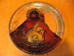 Gyűjtői ikon karácsonyi Schott művészi üvegtányér Johannes Ludwig Weihnachten 1978