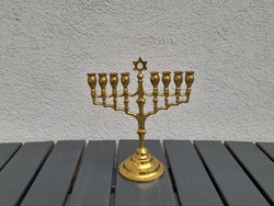 1,-Ft Gyönyörű tömör réz Judaika menóra