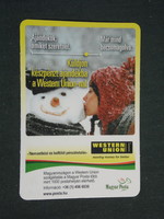 Card calendar, Hungarian Post, Western Union, female model, snowman, 2012, (2)
