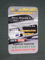 Card calendar, 25-year-old Pálf car, electricity, specialist shop, service, Pécs, Audi car, 2008, (2)