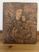 Kovács Margit Vir Go Mária a gyemek Jézussal kerámia falidísz eladó