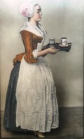 Jean-Étienne Liotard (1702-1789) A csokoládés lány (művészi nyomat 66x45cm)