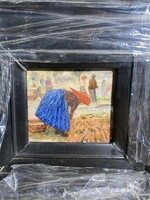 Watercolor painting by Pállya Carolus, 10 x 10 cm. 0698