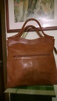 Winge collection- leather bag-handbag--women's chow brown 34x33 c,+handle 14 cm