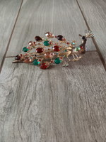 Beautiful old copper peacock hair clip (12.5x5.8x4 cm)