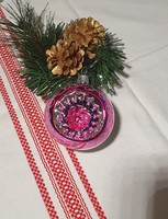 Karácsonyfadísz- nosztalgia reflexes üveg gömb /csodaszép/
