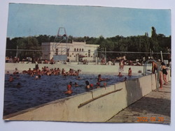 Régi képeslap: Hajdúszoboszló, Strandfürdő (1962)