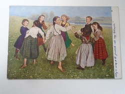 D199486   Hans Thoma, Mädchen am Tanzen, Kinderreigen - Lautner Márton  honvédnek - UNGVÁR  1942