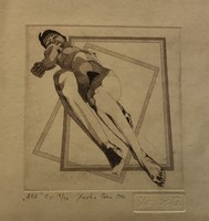 Xantus gauze, nude, print, 12x11 cm