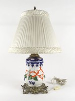 1M191 old porcelain lamp with copper base 65 cm