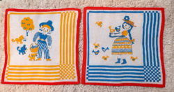 Retro gyermek textil zsebkendő párban