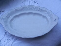 Antik, inda mintás porcelán pecsenyés  tál (41 x 30 cm)