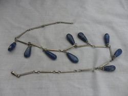Nagyméretű ezüst nyaklánc nagyméretű lápisz lazuli kövekkel