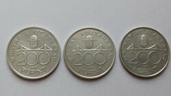 Magyarország, Ezüst 200 Forint 1992 - 1993 - 1994 LOT