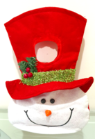 Sophisticated snowman textile gift bag 30 cm