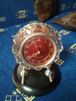 Soviet art deco glass table clock