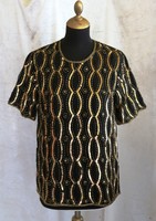Casual beautiful black sequined tunic size 36/38