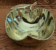 Silver-plated apple bowl, small offering (m4322)