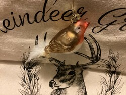 Glass hanging bird bird robin? Christmas tree decoration