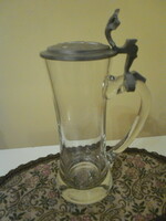 Tin lid monogrammed beer glass / pitcher 4 dl