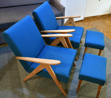 Lengyel formatervezett fotel, fotelek, lábtartóval, retro, MCM, karosszék, design